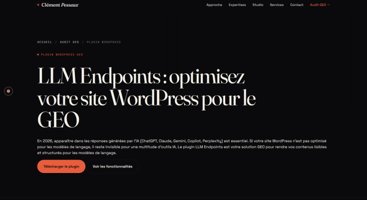 LLM Endpoints, plugin WordPress GEO pour servir vos articles aux IA comme ChatGPT et Perplexity