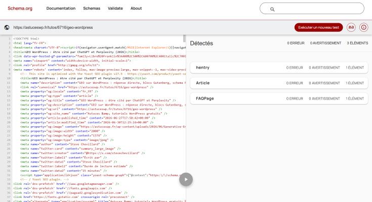 Schema WordPress sans plugin premium : données structurées et JSON-LD gratuits
